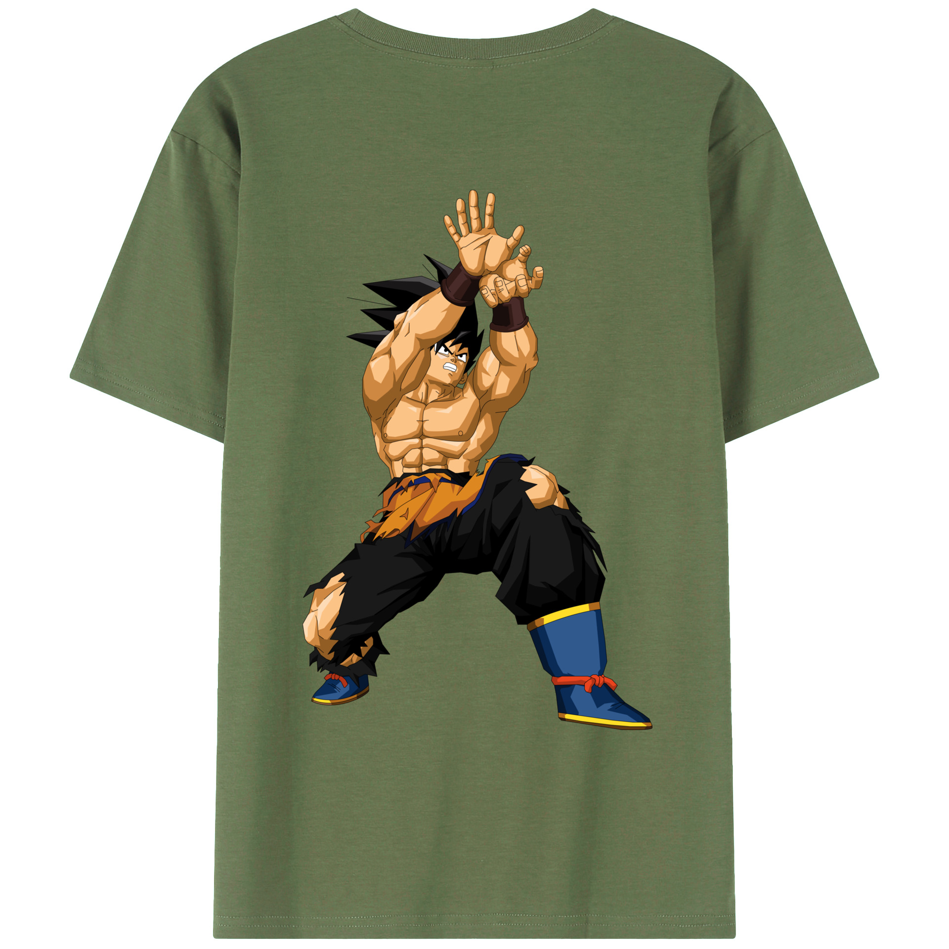（画像用） ドラゴンボール 孫悟空（そん ごくう）Son Goku カカロット DRAGON BALL Kakarotto 綿100％ メンズ半袖Tシャツ（バックプリント） 通気性